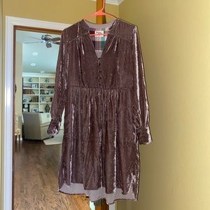 Anthropologie Plum Velvet Dress